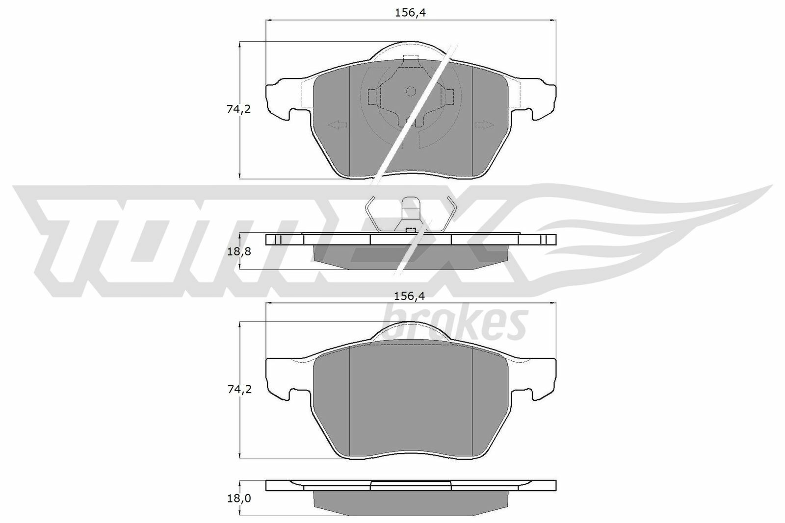 Sada brzdových destiček, kotoučová brzda TOMEX Brakes